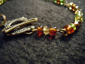 Middle Earth-inspired toggle bracelet close up